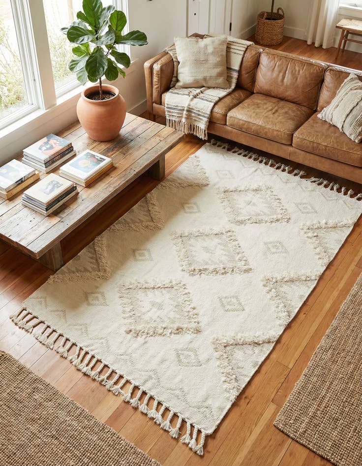 Detail image of 5' 1 x 8' Hand Woven Arizona Wool Rug