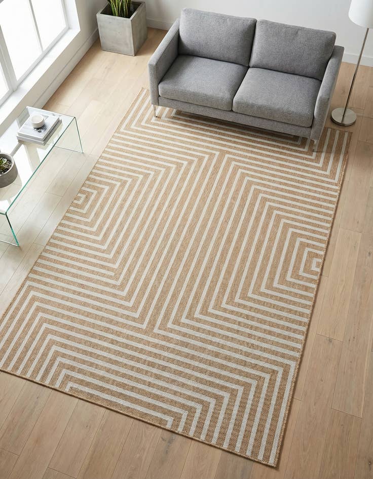 Detail image of 5' 3 x 8' Easy-Clean Modern Indoor / Outdoor Rug