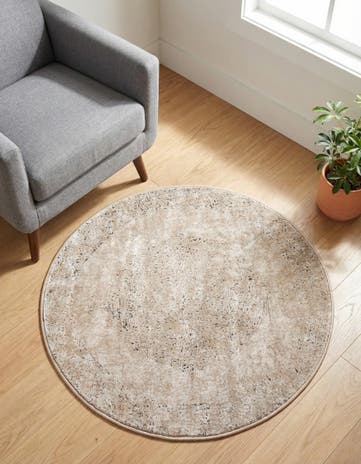 Ivory Oregon Round Rug