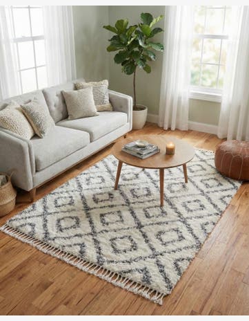 Ivory Athena Shag Rug