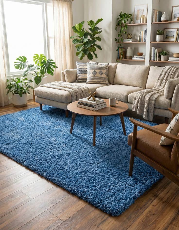 Detail image of 6' x 9' Solid Shag Rug