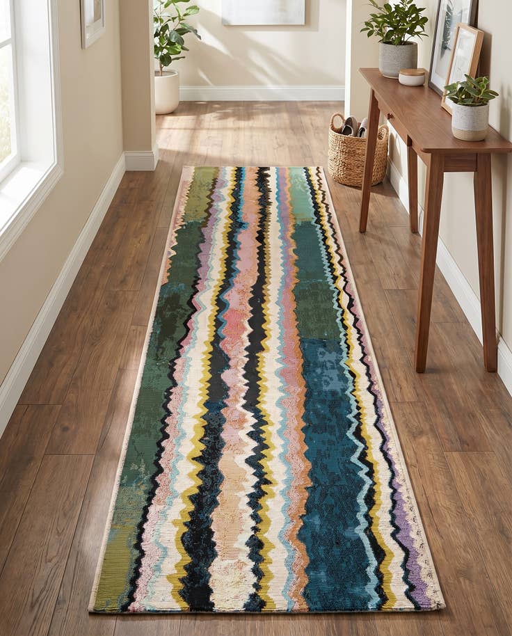 Detail image of 2' x 8' Easy-Clean Modern Indoor / Outdoor Runner Rug