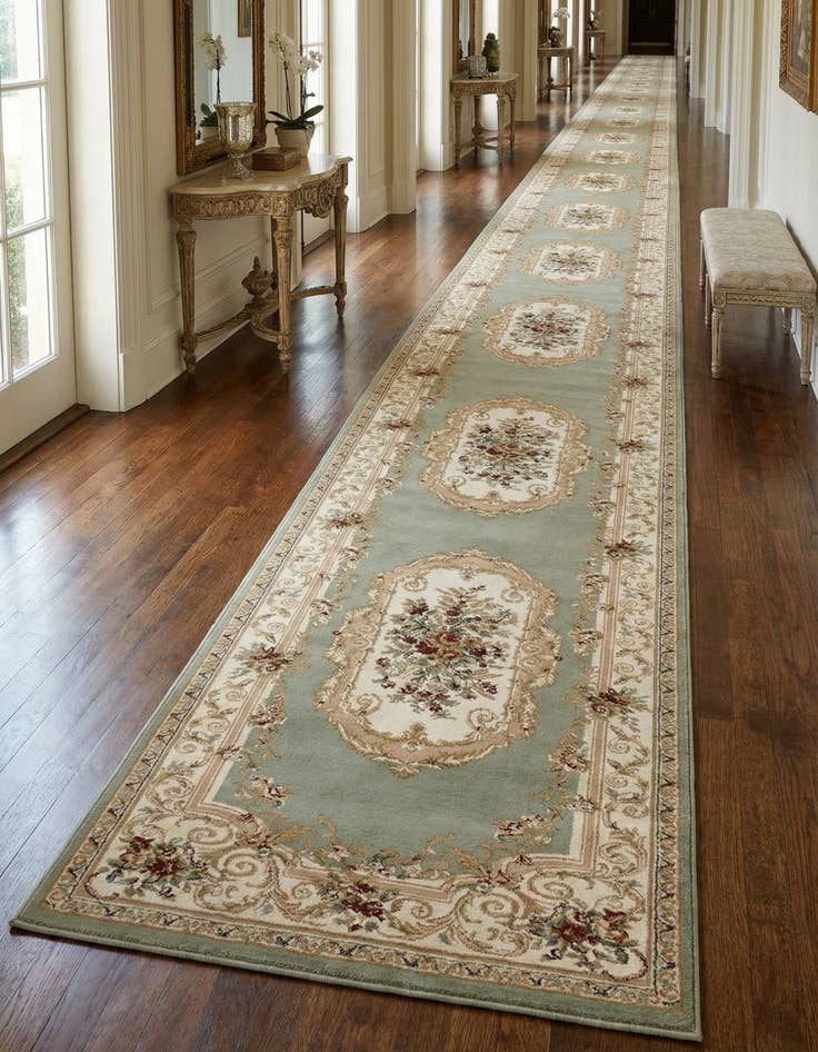Detail image of 3' x 19' 8 Classic Aubusson Runner Rug