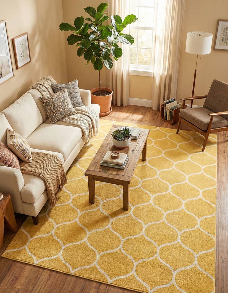 Detail image of 7' 10 x 11' Lattice Frieze Rug