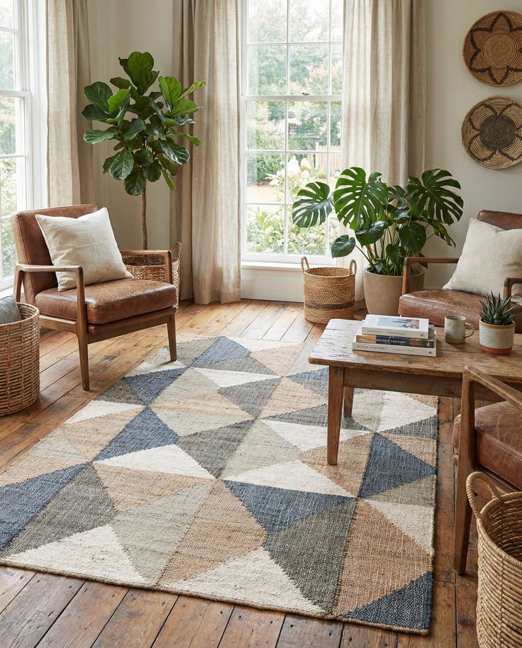 Detail image of 4' 1 x 6' 1 Hand Woven Kala Handwoven Jute Rug
