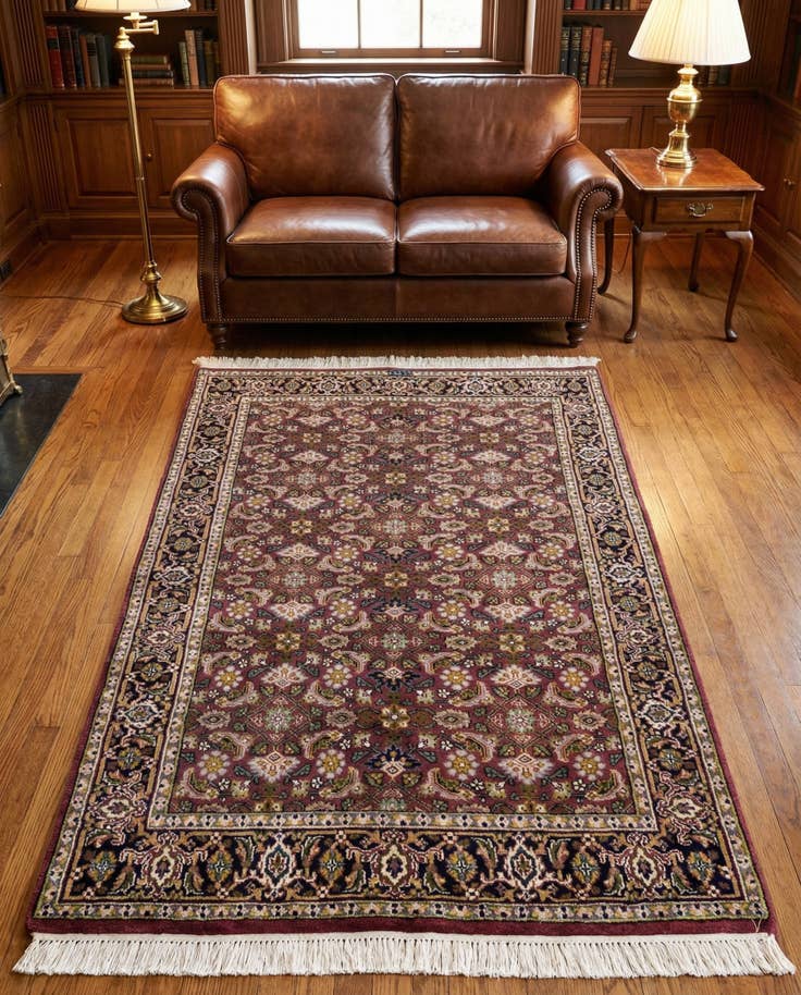 Detail image of 3' 9 x 5' 9 Hand Knotted Farahan Wool Rug