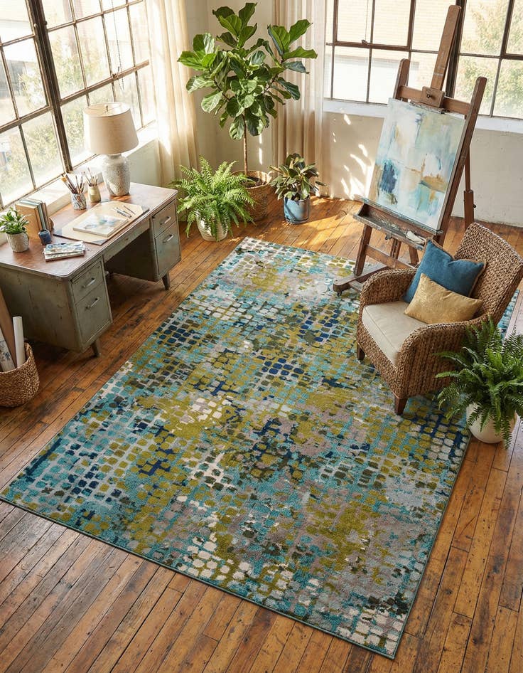 Detail image of 9' x 12'  Washable Spectrum Rug