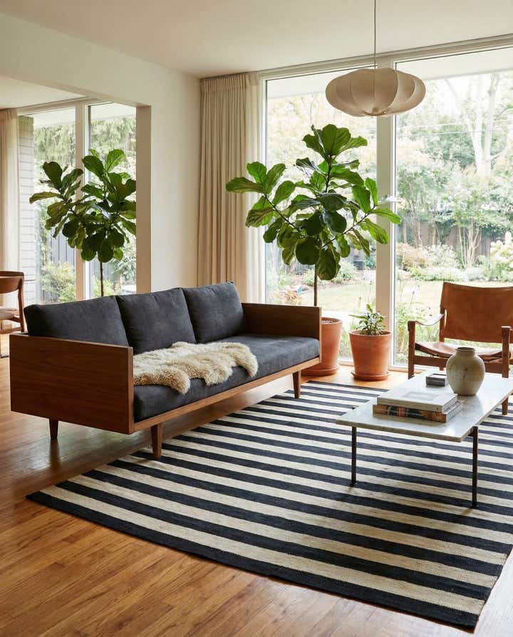 5' 6 x 8' Hand Woven Kilim Modern Wool Rug