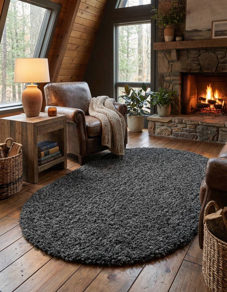 Detail image of  5' 3 x 8' Zermatt Shag Oval Rug
