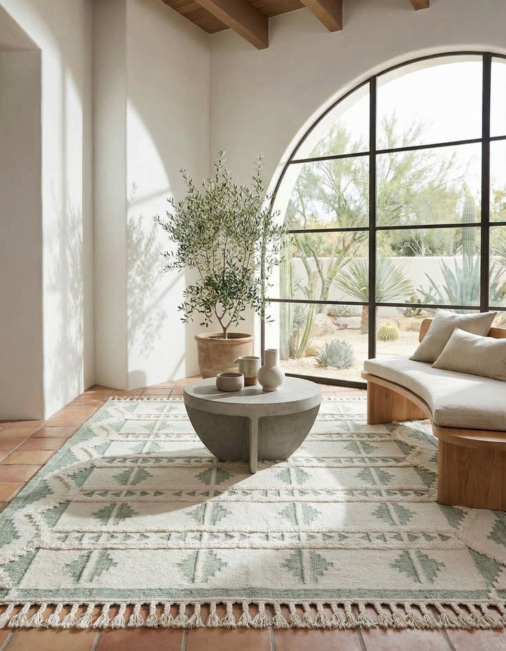 Detail image of 8' x 10'  Hand Woven Arizona Wool Rug