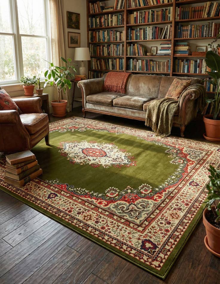 Detail image of 10' x 13' Mashad Design Rug