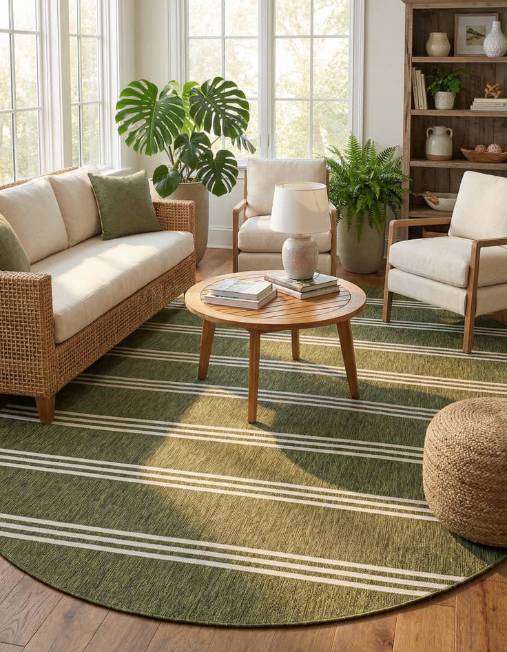 Detail image of 7' 10 x 10'  Washable Jill Zarin Anguilla Indoor / Outdoor Oval Rug