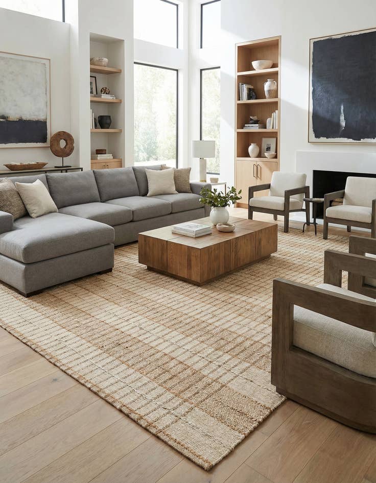 Detail image of 10' x 10'  Hand Braided Laurel Handwoven Jute Square Rug