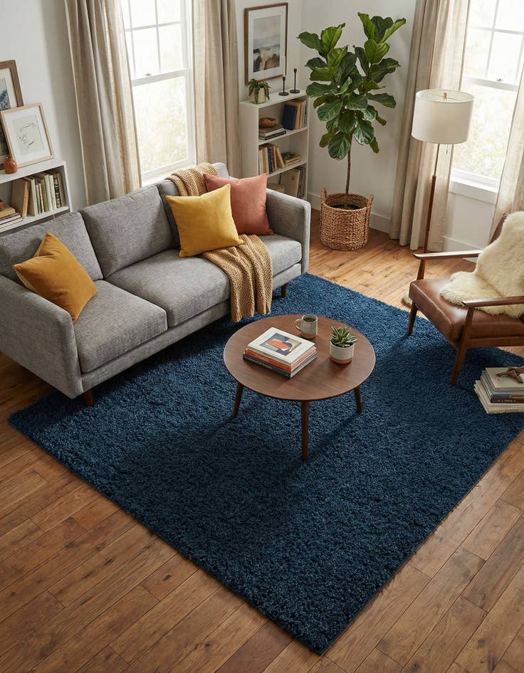 Detail image of 7' 10 x 7' 10 Solid Shag Square Rug