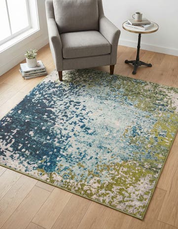 5' x 5' Washable Hyacinth Square Rug