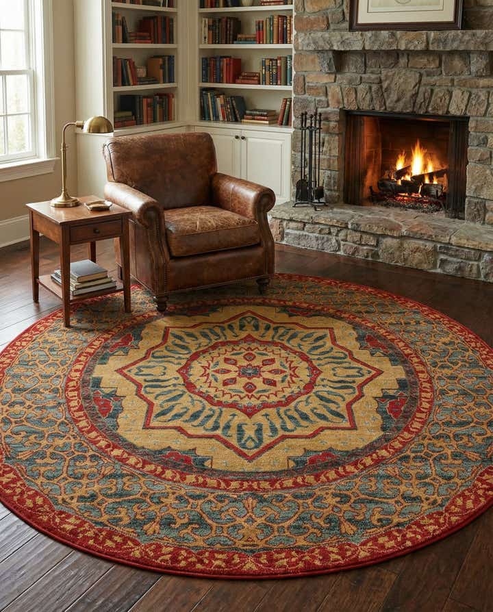 245cm x 245cm Mamluk Alfombra redondo
