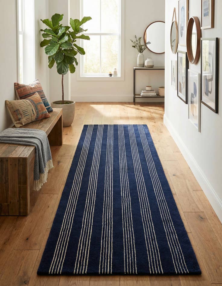 Detail image of 3' 3 x 12' Jill Zarin Striped Wool Runner Rug