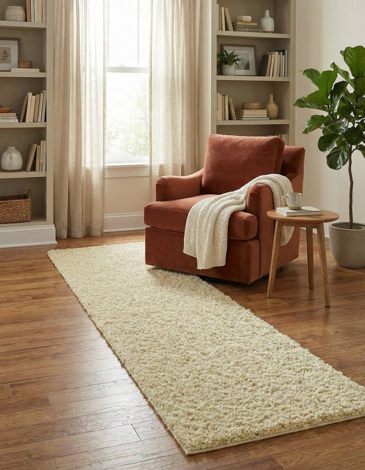 Detail image of 2' x 8' Solid Shag Runner Rug