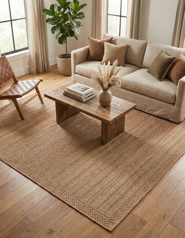 5' 3 x 8' Easy-Clean Border Indoor / Outdoor Rug