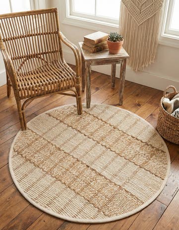 Ivory Hand Braided Laurel Handwoven Jute Round Rug