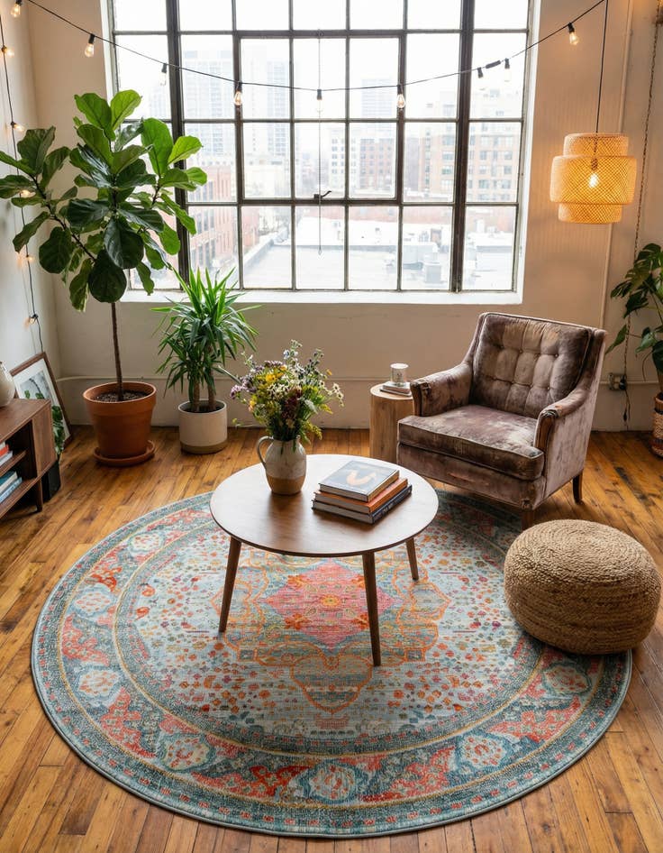 Detail image of 5' 5 x 5' 5 Santiago Round Rug