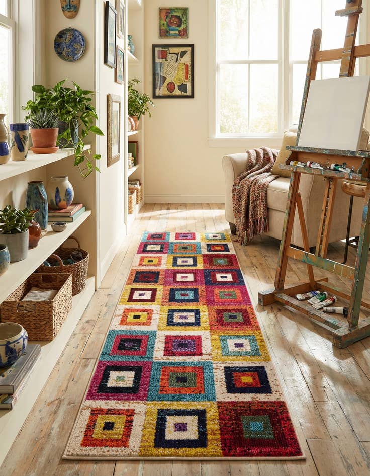 Detail image of 2' 2 x 6' 9 Washable Hyacinth Runner Rug