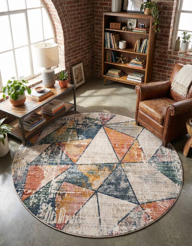 Detail image of 7' 3 x 7' 3 Gemstone Round Rug