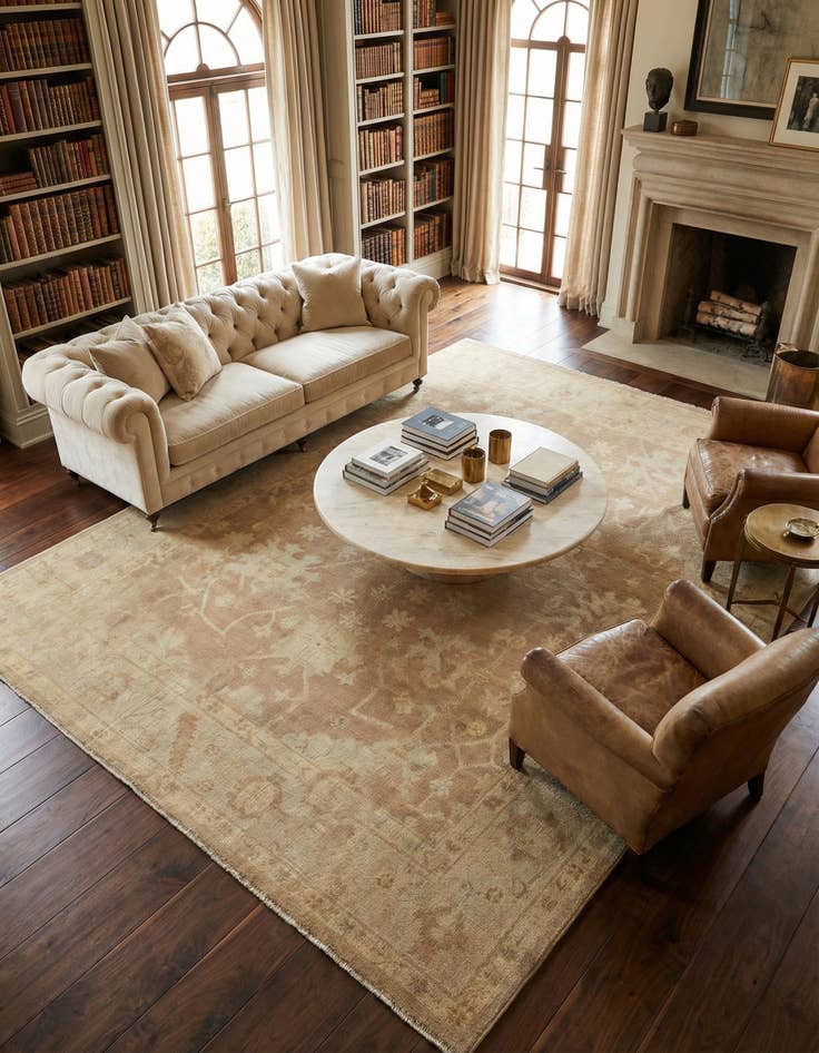 Detail image of 8' x 9' 10 Hand Knotted Oushak Wool Rug