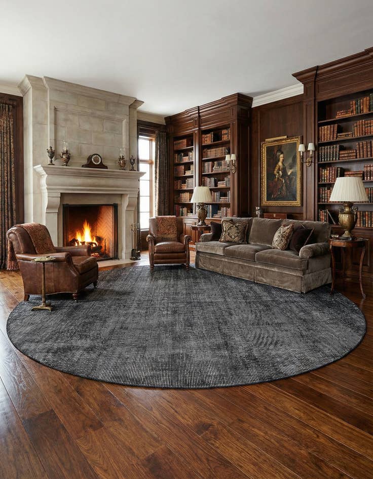 Detail image of 12' x 12'  Hand Woven Jill Zarin English Manor Wool Round Rug