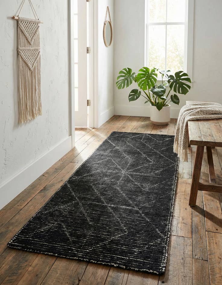 Detail image of 2' x 5' 1 WoolCraft Geometric Runner Rug