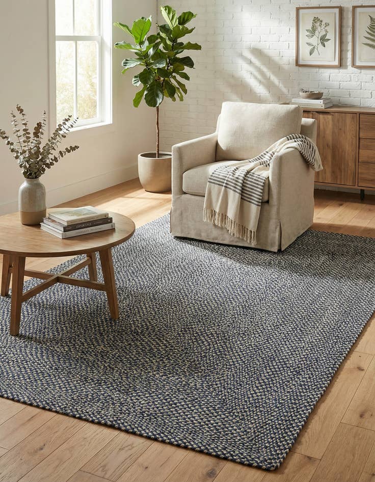 Detail image of 6' 1 x 9' Handmade Tweed Braided Jute Rug