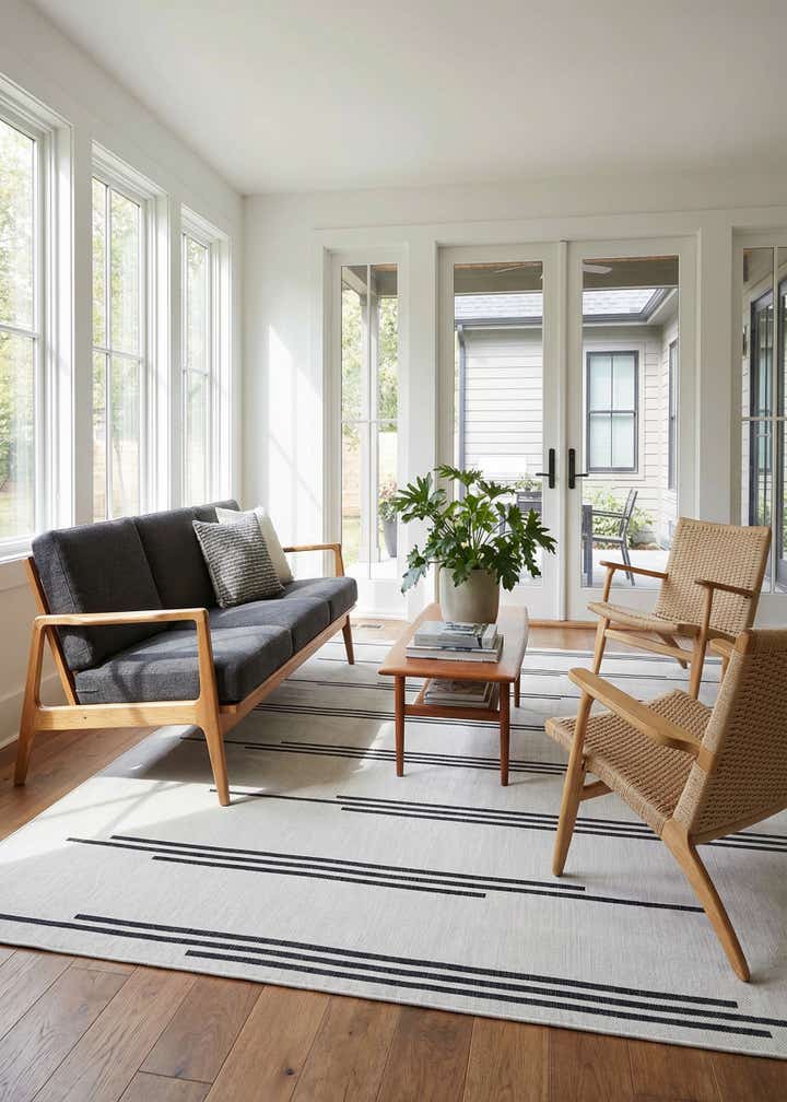 10' x 10' Easy-Clean Modern Indoor / Outdoor Square Rug