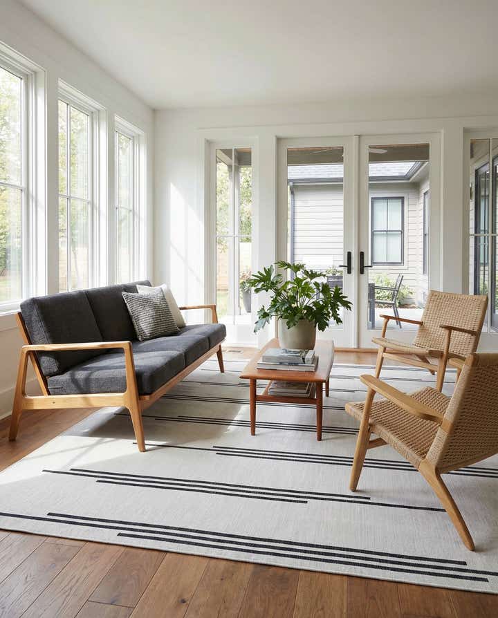 10' x 10' Easy-Clean Modern Indoor / Outdoor Square Rug