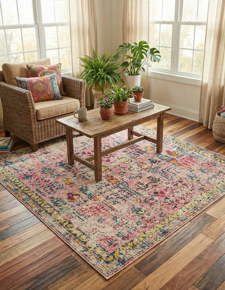 Detail image of 5' 3 x 5' 3  Washable Alta Square Rug