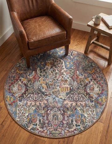 3' 6 x 3' 6 Washable Timeless Round Rug