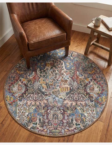 3' 6 x 3' 6 Washable Timeless Round Rug