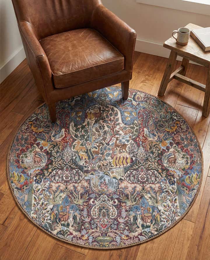 3' 6 x 3' 6 Washable Timeless Round Rug