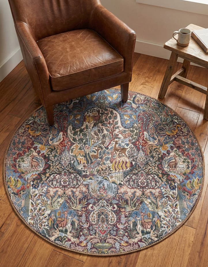 3' 6 x 3' 6 Washable Timeless Round Rug