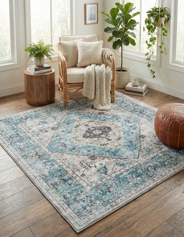 5' x 5' Washable Yara Square Rug