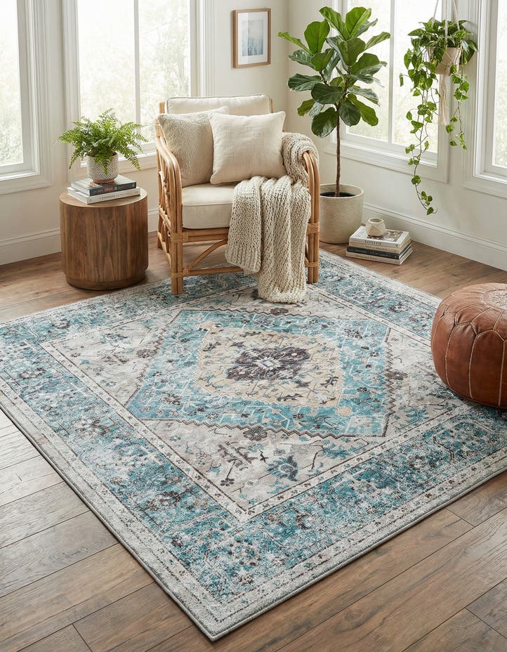 5' 3 x 5' 3 Washable Yara Square Rug