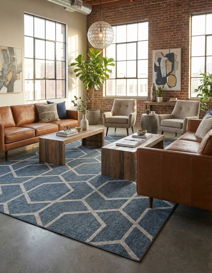 Detail image of 10' x 13' Eco Trellis Rug