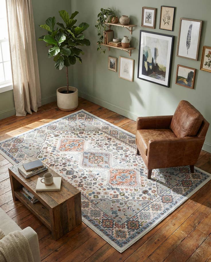 Detail image of 5' 3 x 8' Kamala Washable Rug