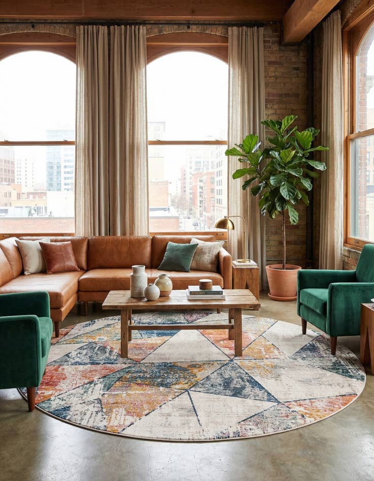 Detail image of 10' 2 x 10' 2 Gemstone Round Rug