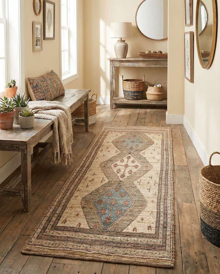 2' 2 x 6' 1 Chenille Jute Runner Rug