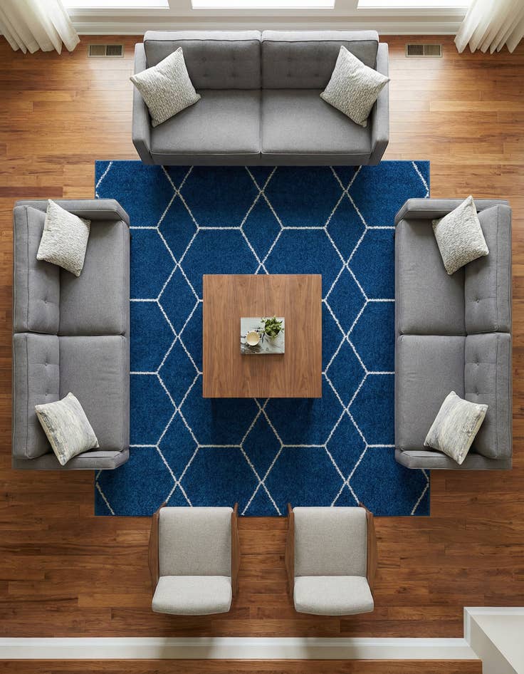 Detail image of 7' 10 x 7' 10 Lattice Frieze Square Rug