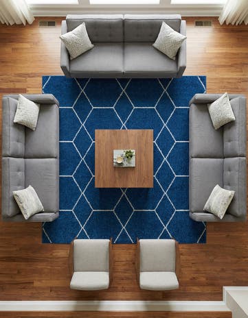 7' 10 x 7' 10 Lattice Frieze Square Rug