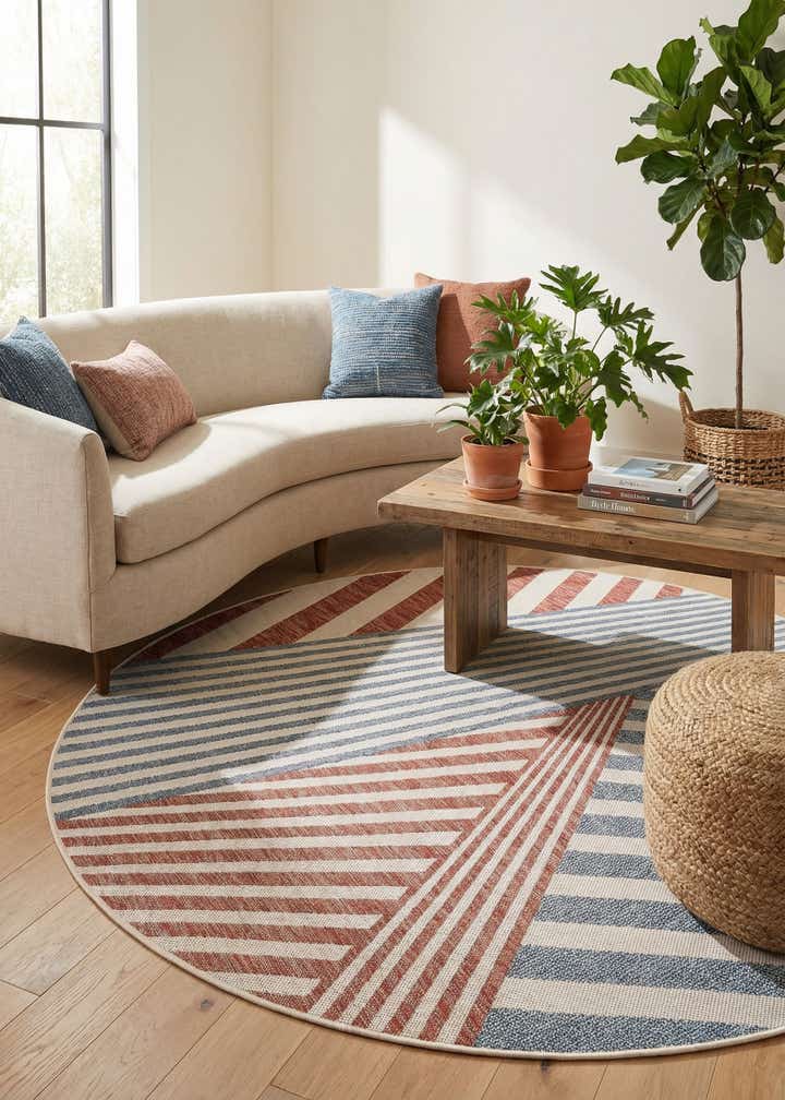 6' 7 x 6' 7 Easy-Clean Jill Zarin Indoor / Outdoor Round Rug
