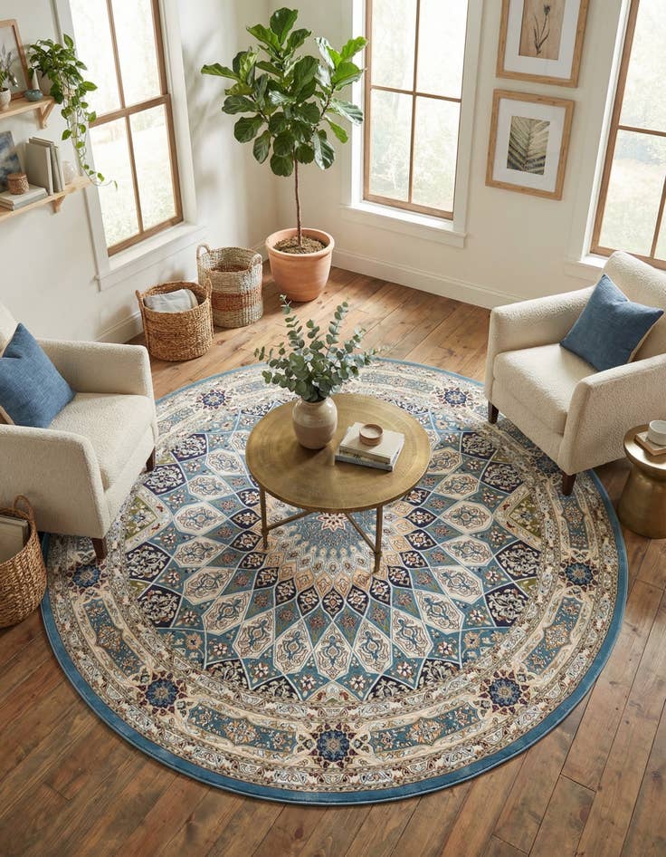 Detail image of 10' x 10' Nain Design Round Rug