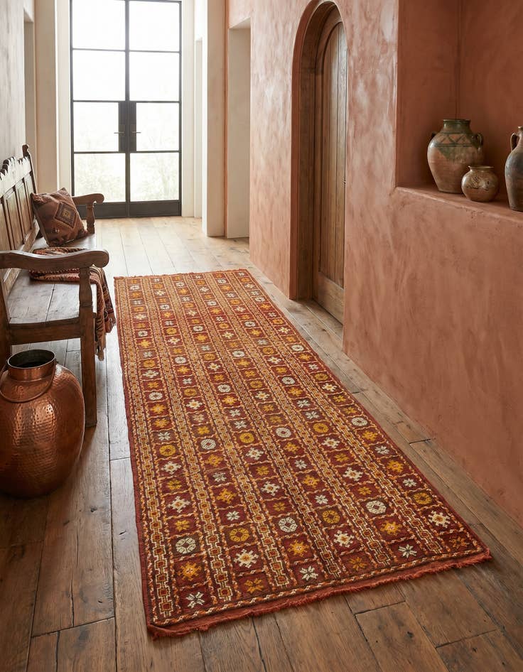 Detail image of 4' 5 x 8' 2 Hand Knotted Moroccan Wool Runner Rug