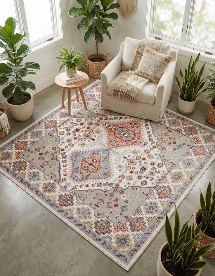 Detail image of 7' 10 x 7' 10 Kamala Washable Square Rug